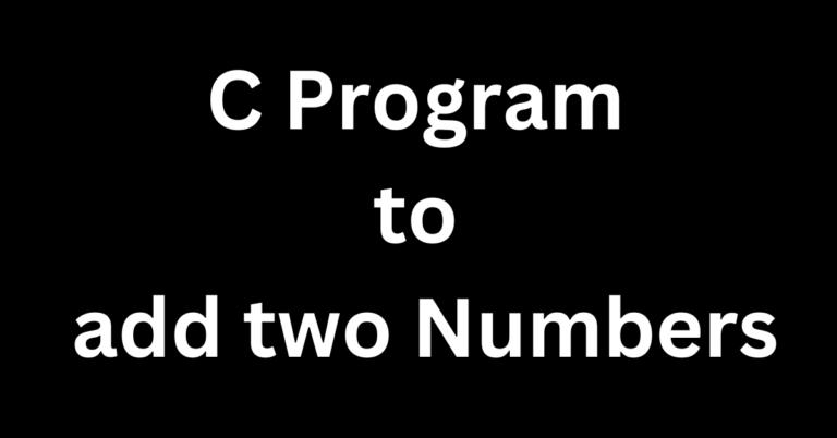 c program to add two numbers